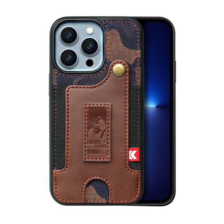 Denim Phone Case mit praktischem Plug-in-Wristband - Stilvolles Wallet-Design | Hochwertiges Material aus Denim und Leder | Jetzt entdecken