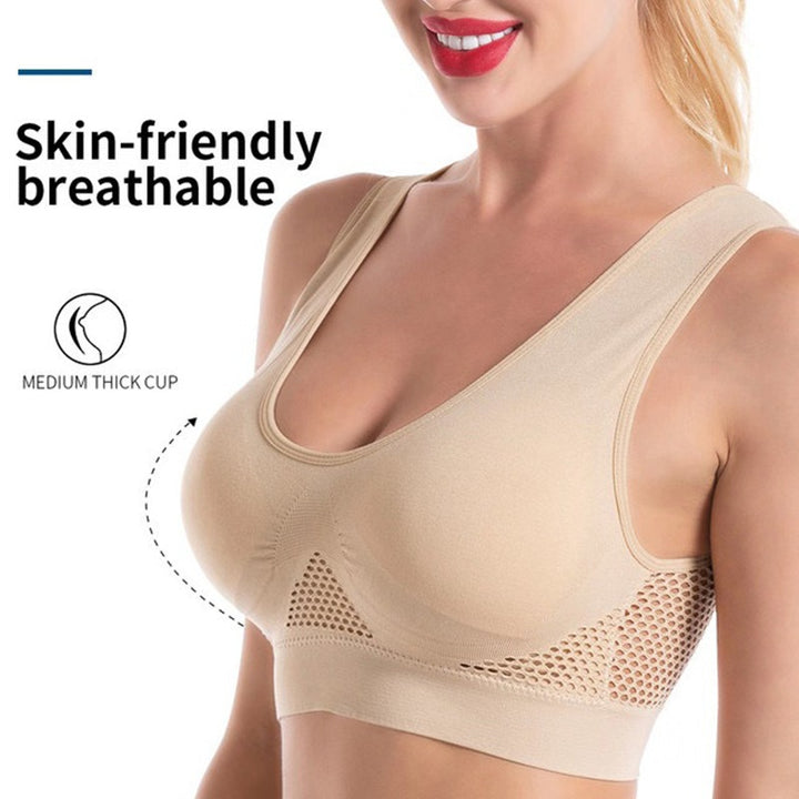 Breathable Mesh Sports Bra: Cross Border Large Size for Yoga, Running, and Fitness