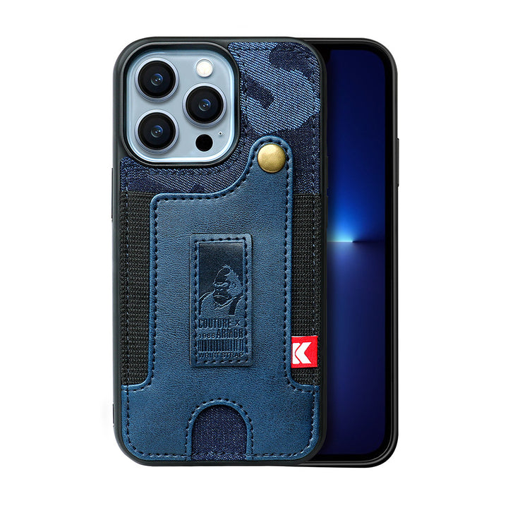 Denim Phone Case mit praktischem Plug-in-Wristband - Stilvolles Wallet-Design | Hochwertiges Material aus Denim und Leder | Jetzt entdecken