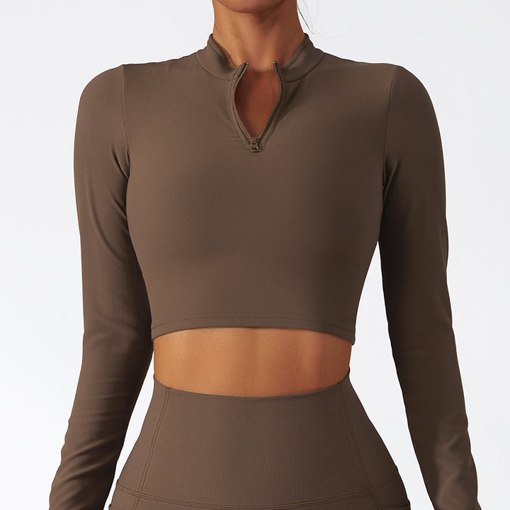 Collar Zipper Long-Sleeved Yoga Clothes