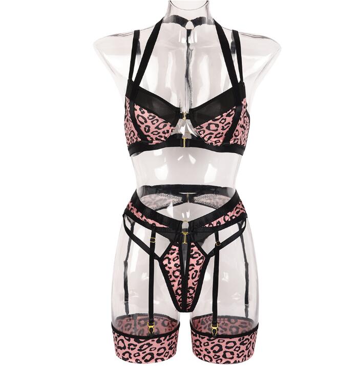 Sexy Lingerie Three Pieces Set Sexy Leopard Print