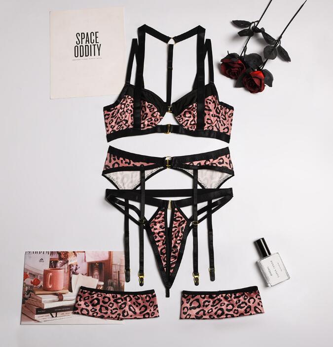 Sexy Lingerie Three Pieces Set Sexy Leopard Print