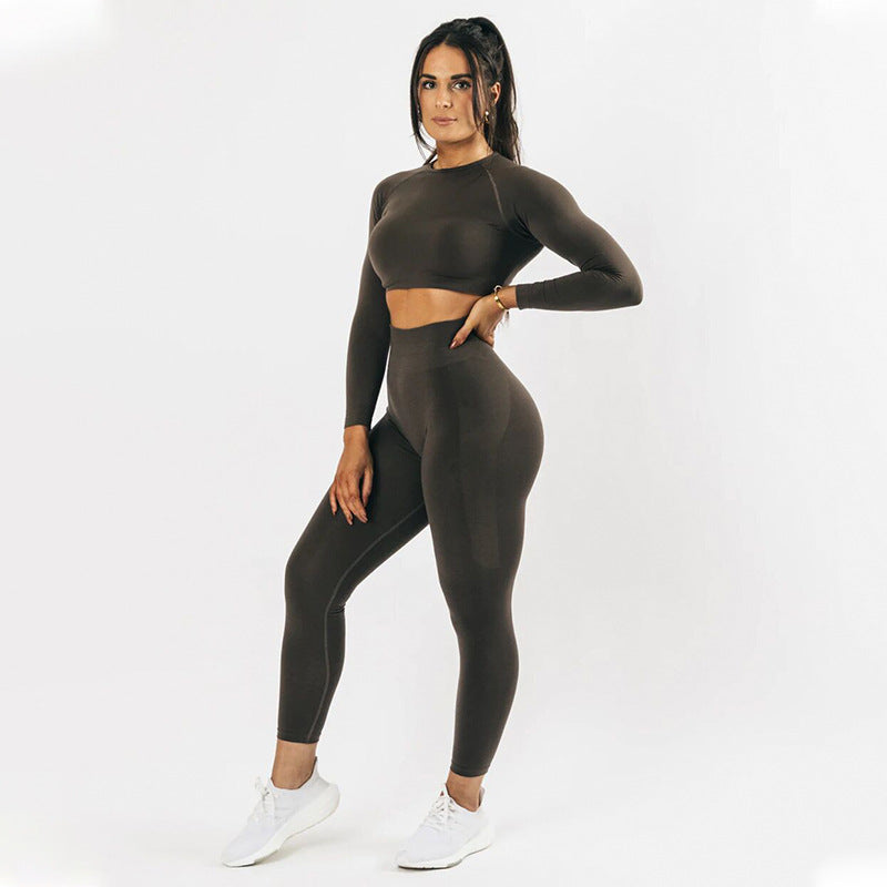 Long Sleeve Top Tight Fast Drying Moisture Absorption High Waist Hip Lifting Yoga Pants