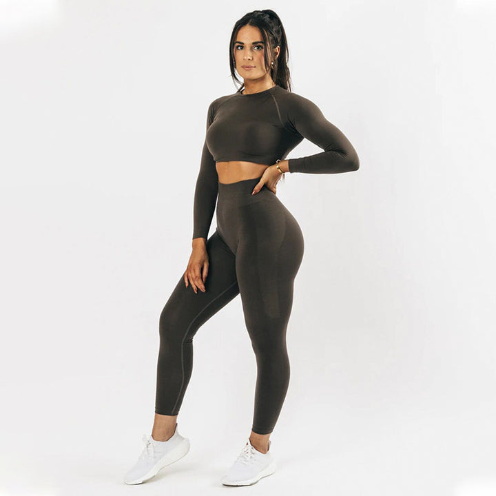 Long Sleeve Top Tight Fast Drying Moisture Absorption High Waist Hip Lifting Yoga Pants